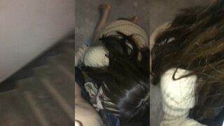 #反差 #校花 楼梯口交